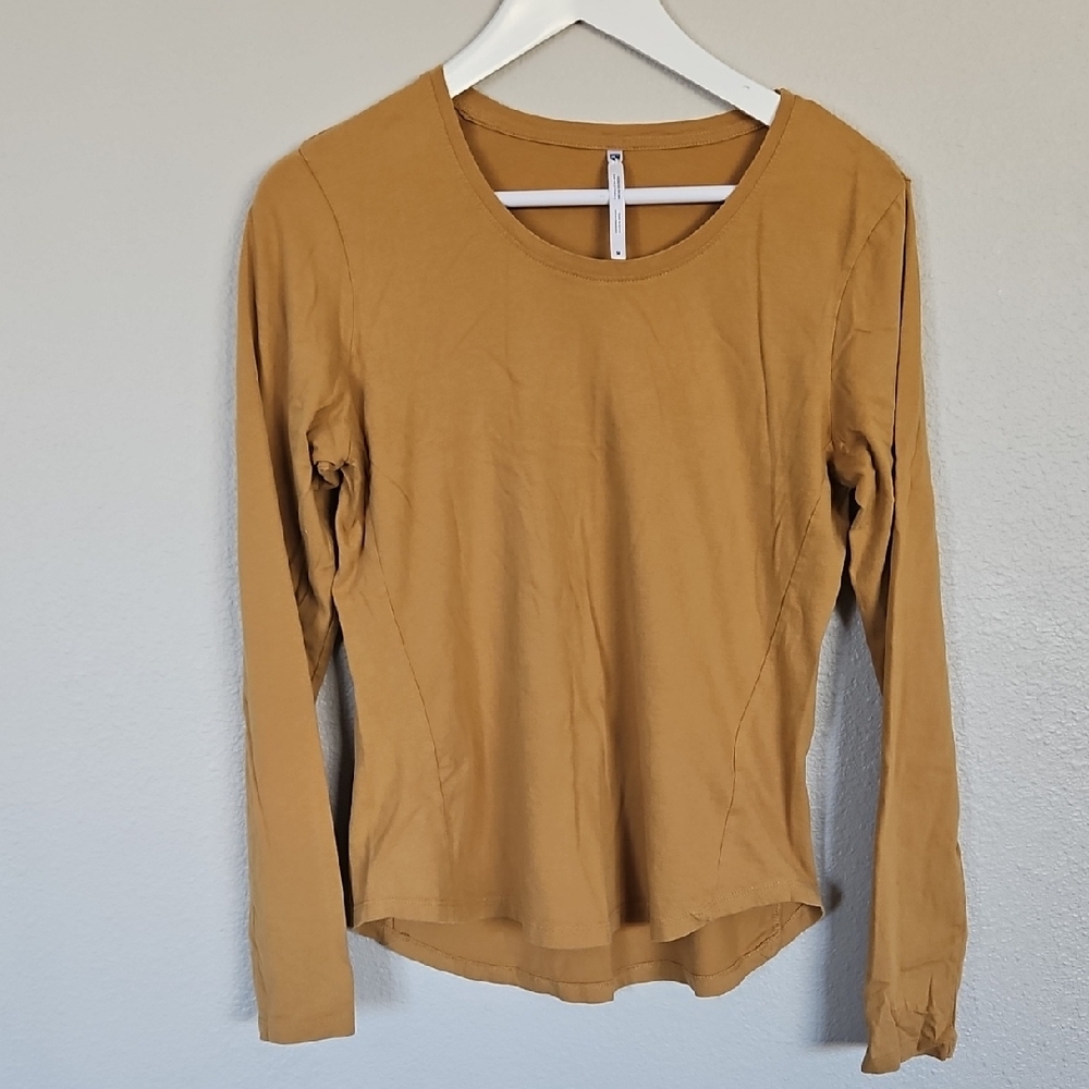 Kuhls Long-Sleeve Scoop Neck Top - Mustard